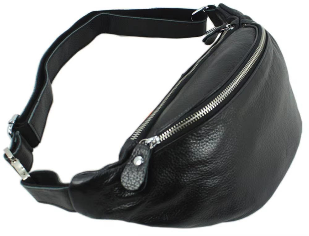 Sac banane en cuir véritable pour homme, petit sac de poitrine, noir et marron, sacs de ceinture pou