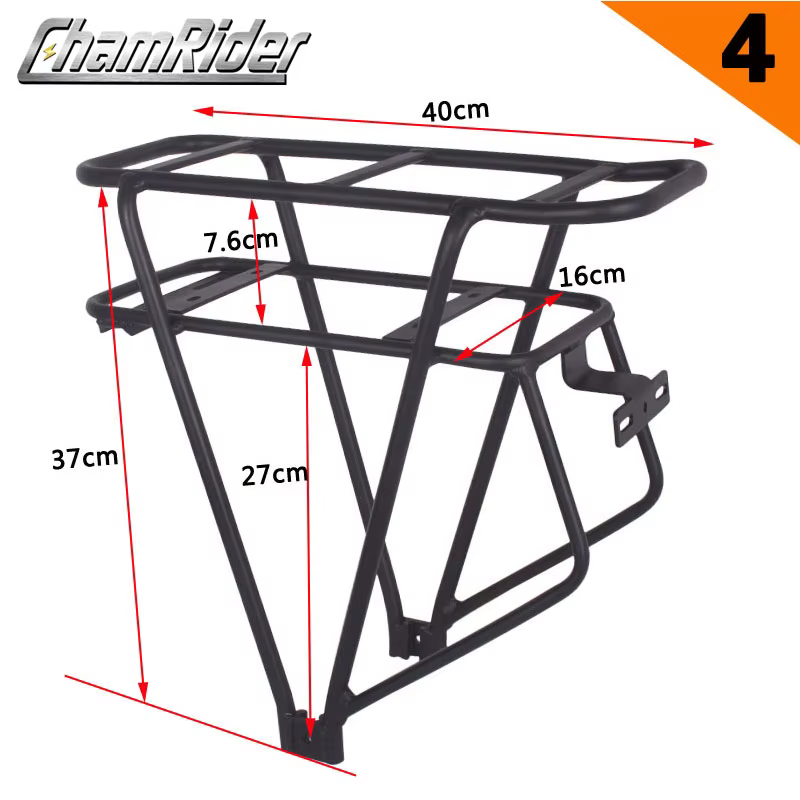 Porte-bagages double couche pour vélo, porte-batterie arrière pour vélo, support réglable pour vélo,