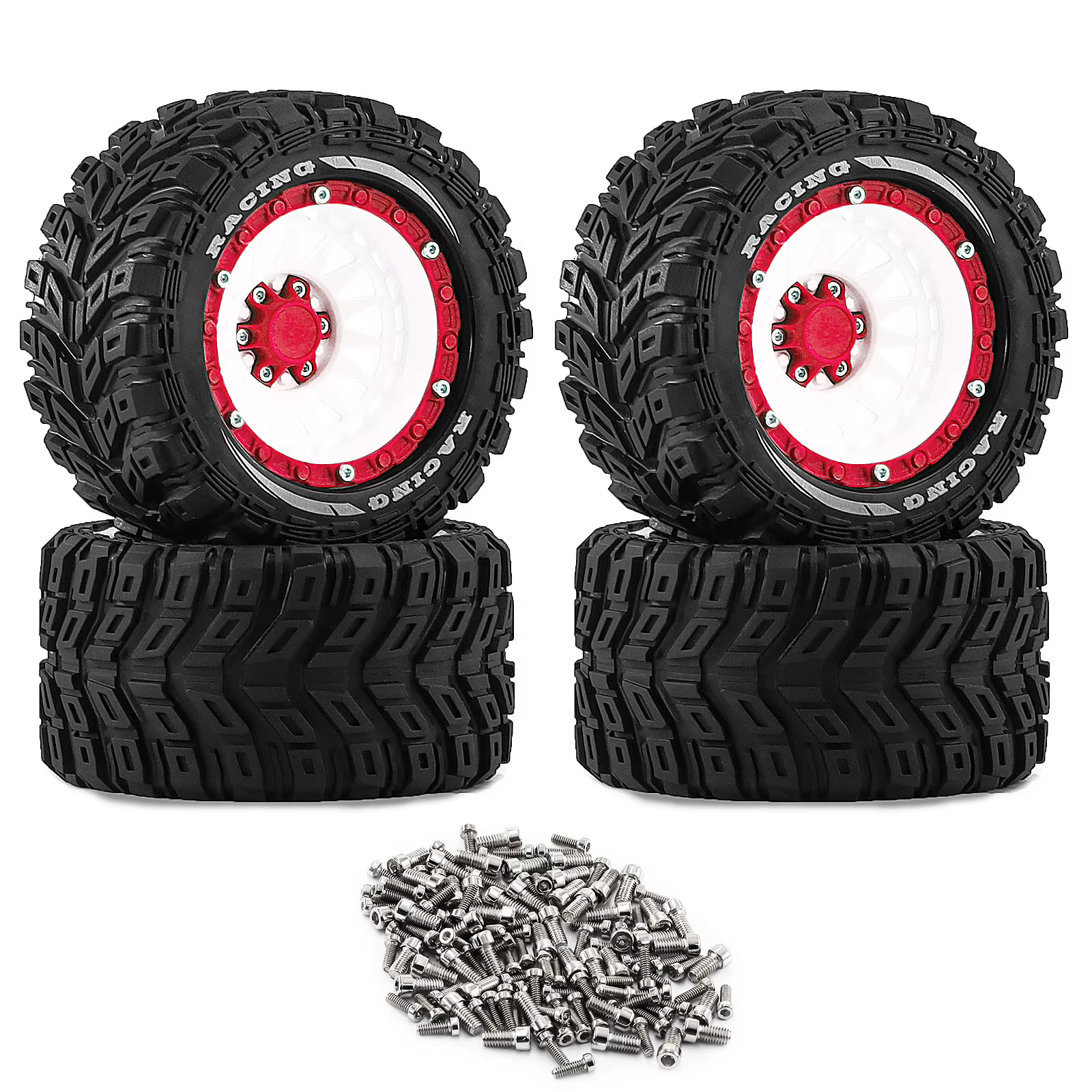 4 pièces de roues et pneus pour camion RC 1/14 1/16 Traxxas Summit E-Revo ARRMA Mini Kraton 3S SCY M