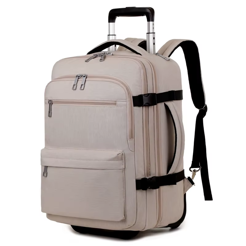 Sac à dos roulant bagage à main, sac à dos de voyage pour ordinateur portable avec roulettes pour ho