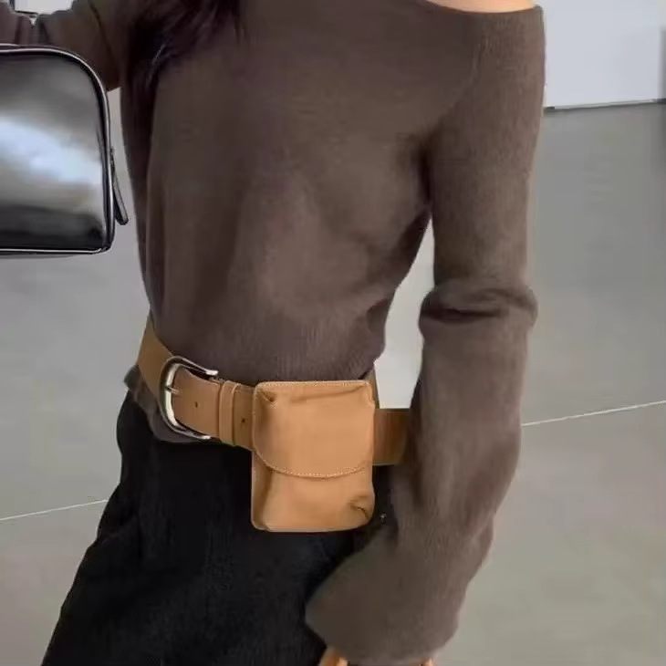 Sacs banane vintage en cuir PU Nubuck pour femmes, style décontracté urbain, avec ceintures larges, 