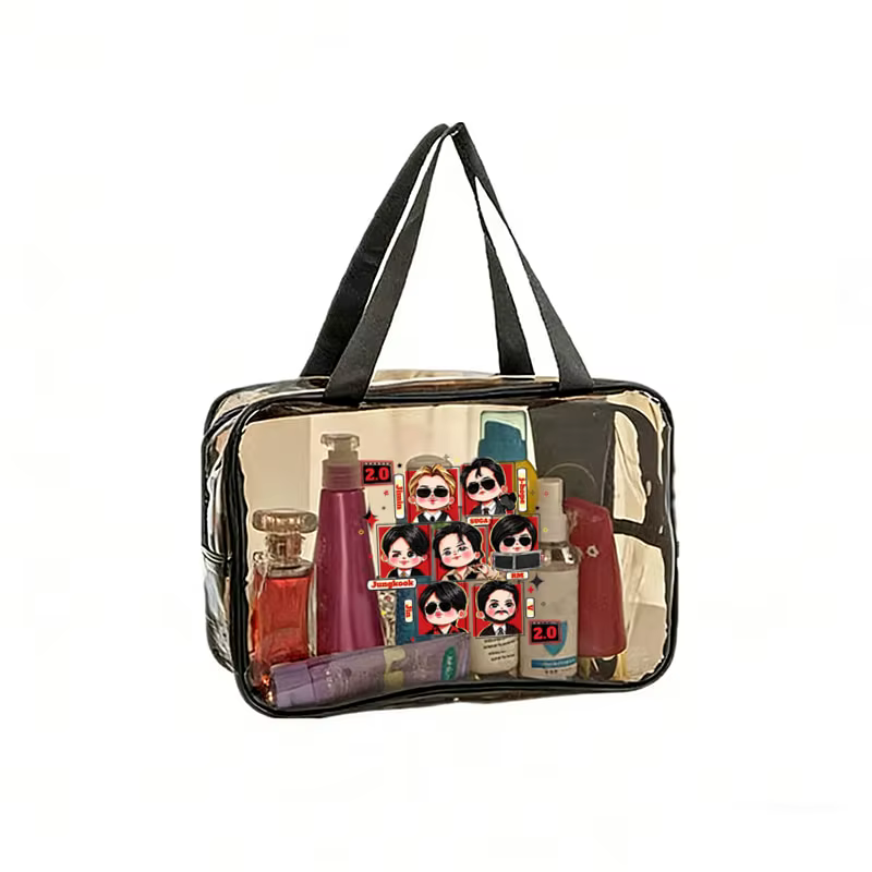 Sac de toilette portable en PVC transparent et imperméable Arirang 2.0 World Tour 2026 – Sac de rang