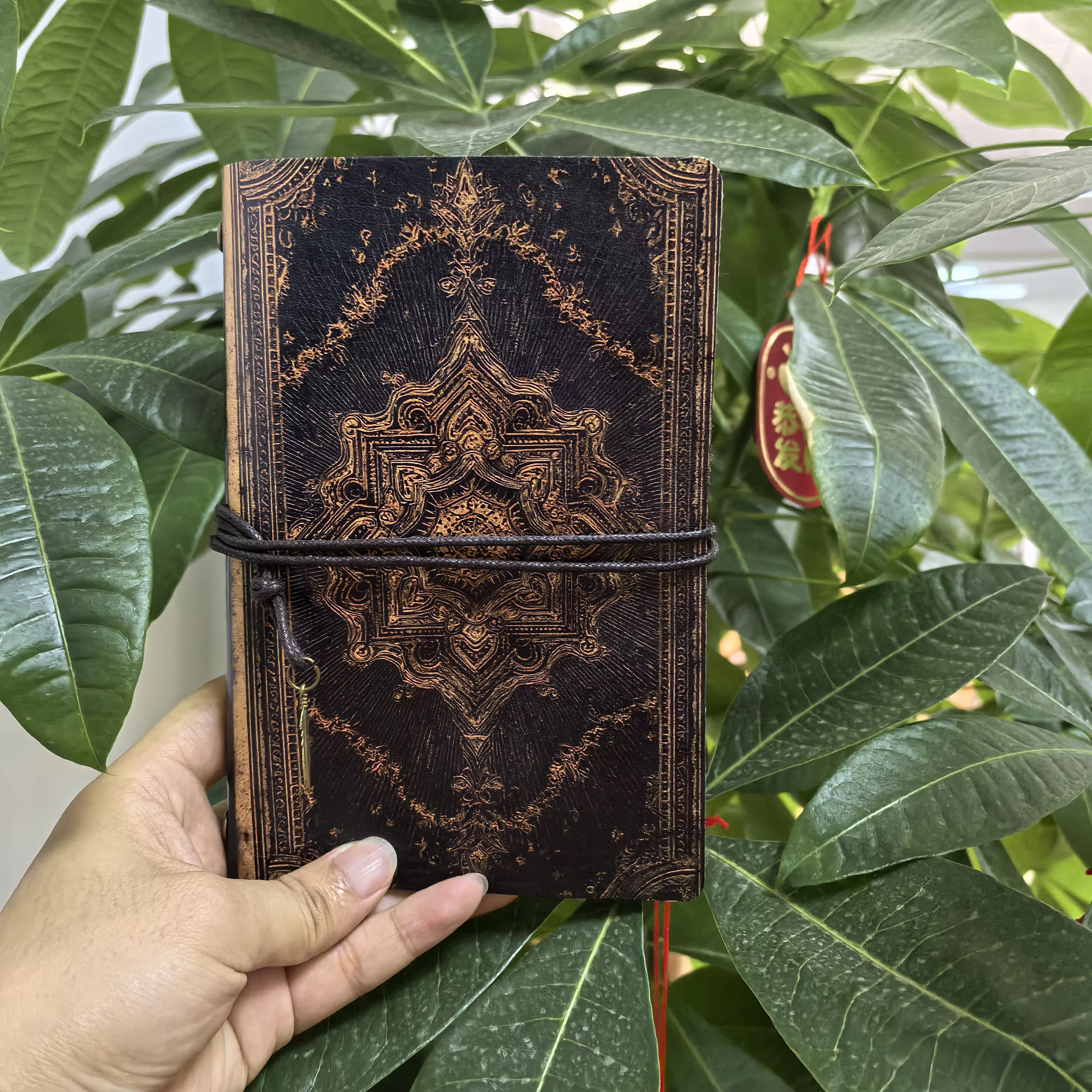 Journal de voyage en cuir gaufré gothique, carnet artisanal esthétique, agenda A6 rechargeable pour 