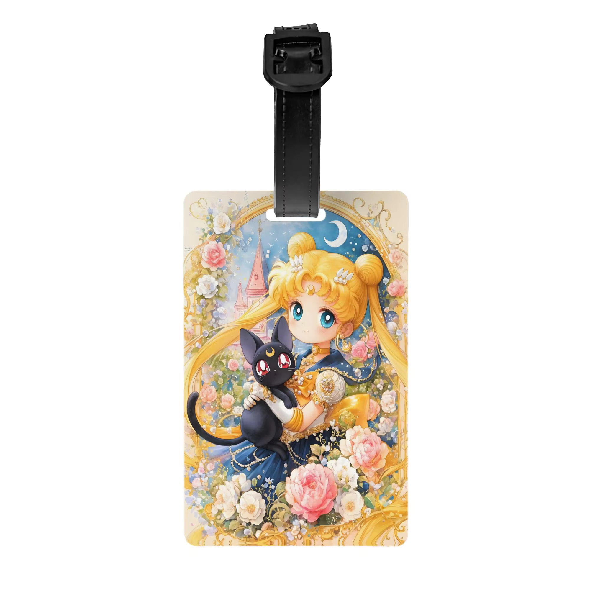 Étiquette de bagage personnalisée Sailor Moon pour valises, avec couverture de protection Usagi Tsuk