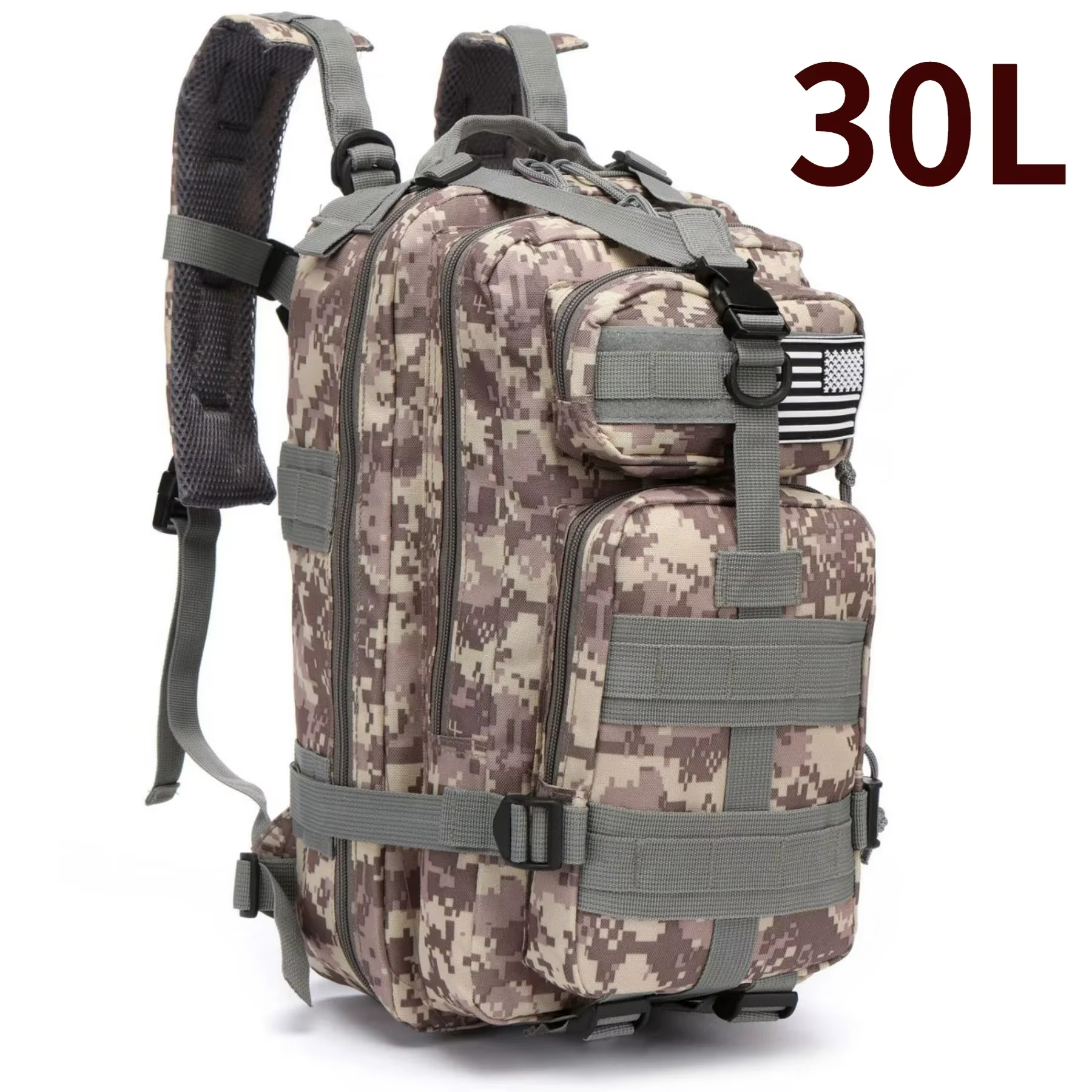 Sac à dos Tactique 30L/50L en Nylon 1000D Imperméable, pour Trekking, Pêche, Chasse, Camping, Activi