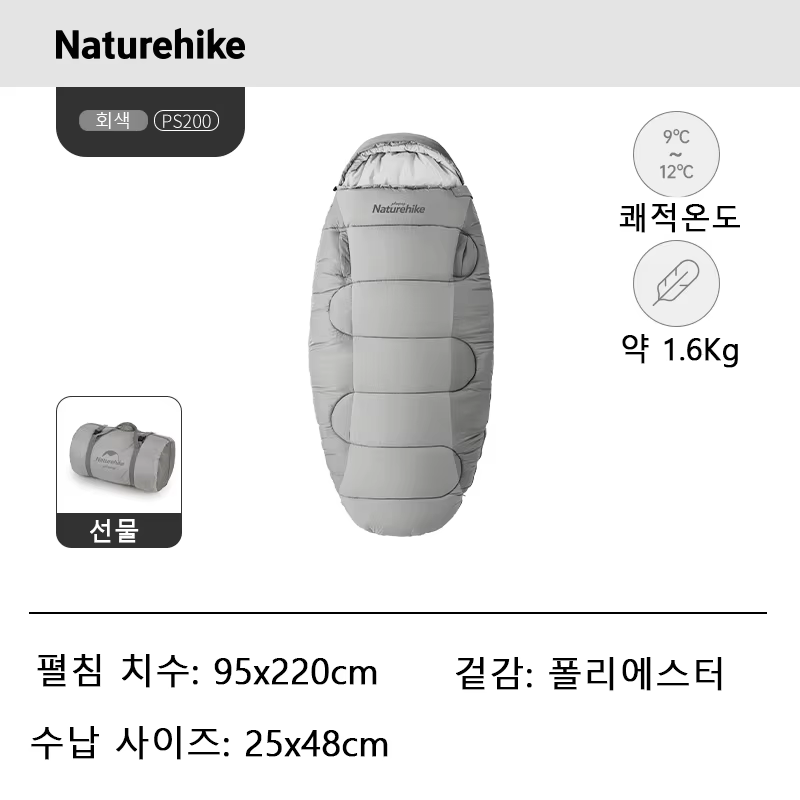 Naturerandonnée 2025 nouveau sac de couchage 95 cm élargir imperméable chaud hiver équipement de cou