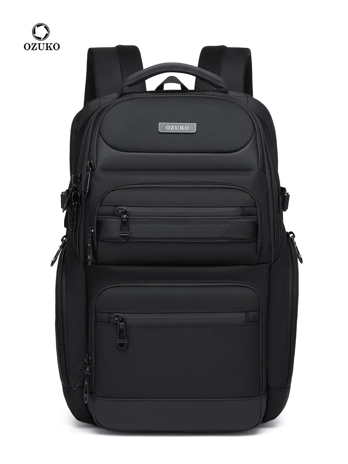 OZUKO noir gris hommes sac à dos grande capacité 15.6 pouces sacs à dos d'ordinateur portable homme