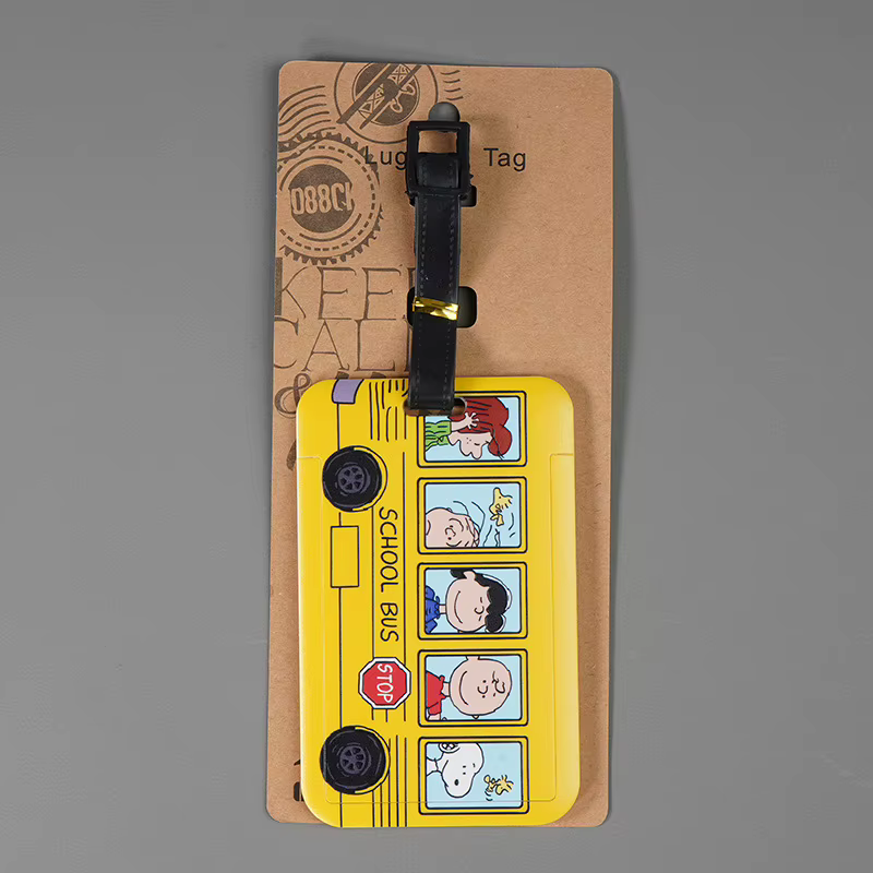 Étiquettes de bagages Snoopy, étiquettes de dessin animé, décorations de voyage, porte-adresses pour