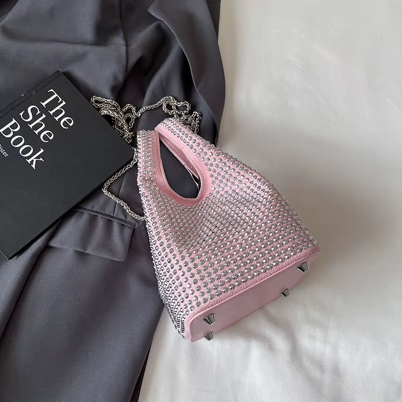 Strass soirée pochette argent brillant cristal dîner fête mariage sac à main et sac à main de luxe c