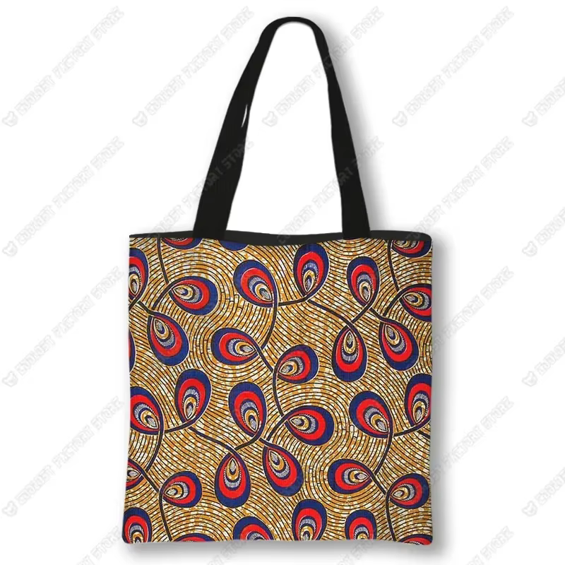 Sac à main Style femmes africaines pour dames, sac de Shopping traditionnel imprimé feuille de ginkg