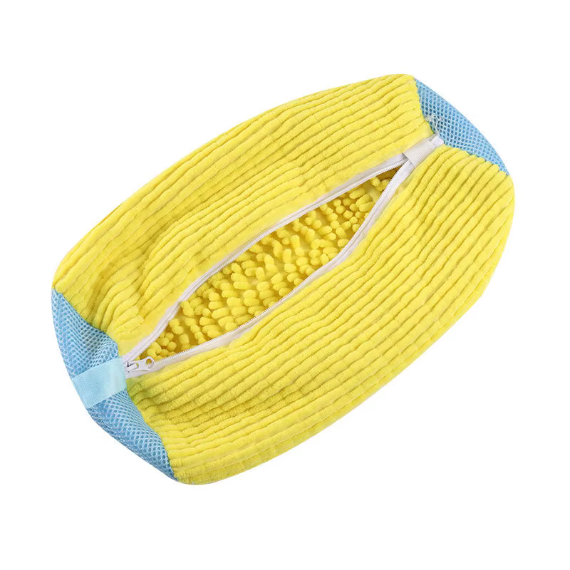 Sac à linge pour chaussures en fibres douces 360 °   Sac à linge réutilisable, durable et lavable en