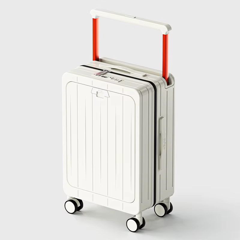 Valise à ouverture avant, chariot élargi, bagage de voyage roulant de grande capacité avec roue et c
