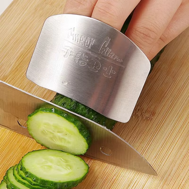 Outils de cuisine en acier inoxydable, protection des doigts et des mains, conception personnalisée,