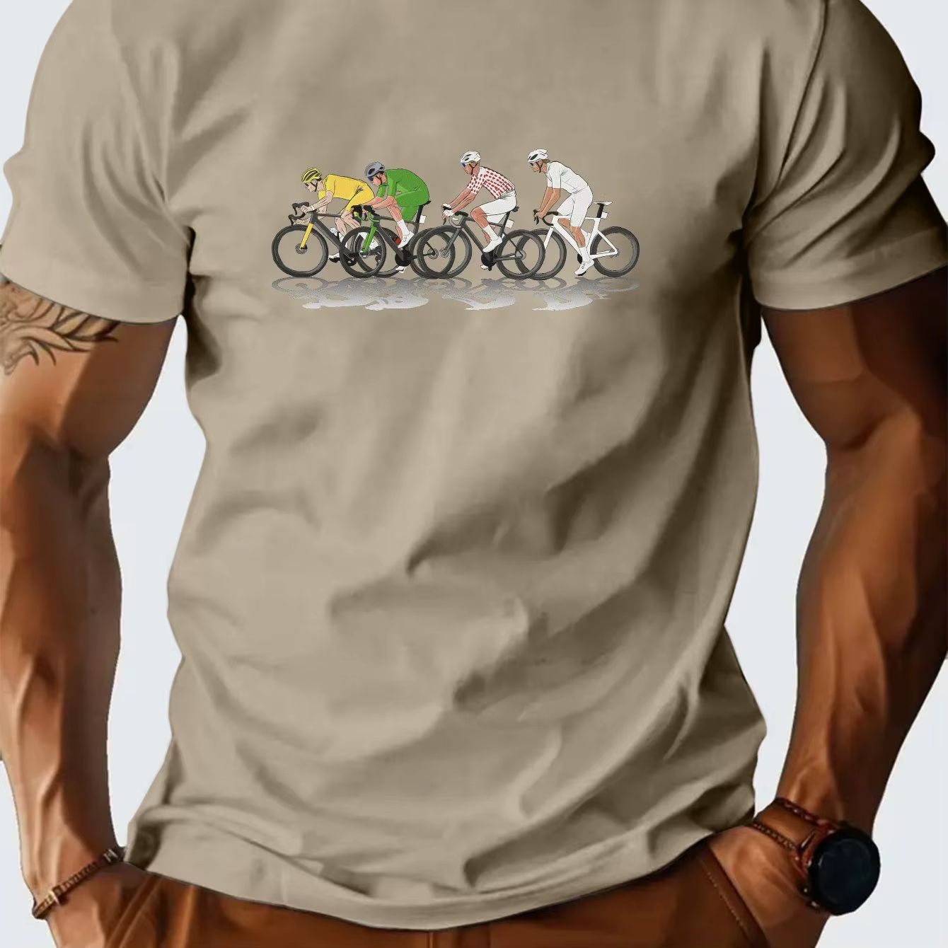 T-Shirt graphique Tour De France pour hommes, respirant, évacuant l'humidité, avec scène officielle,