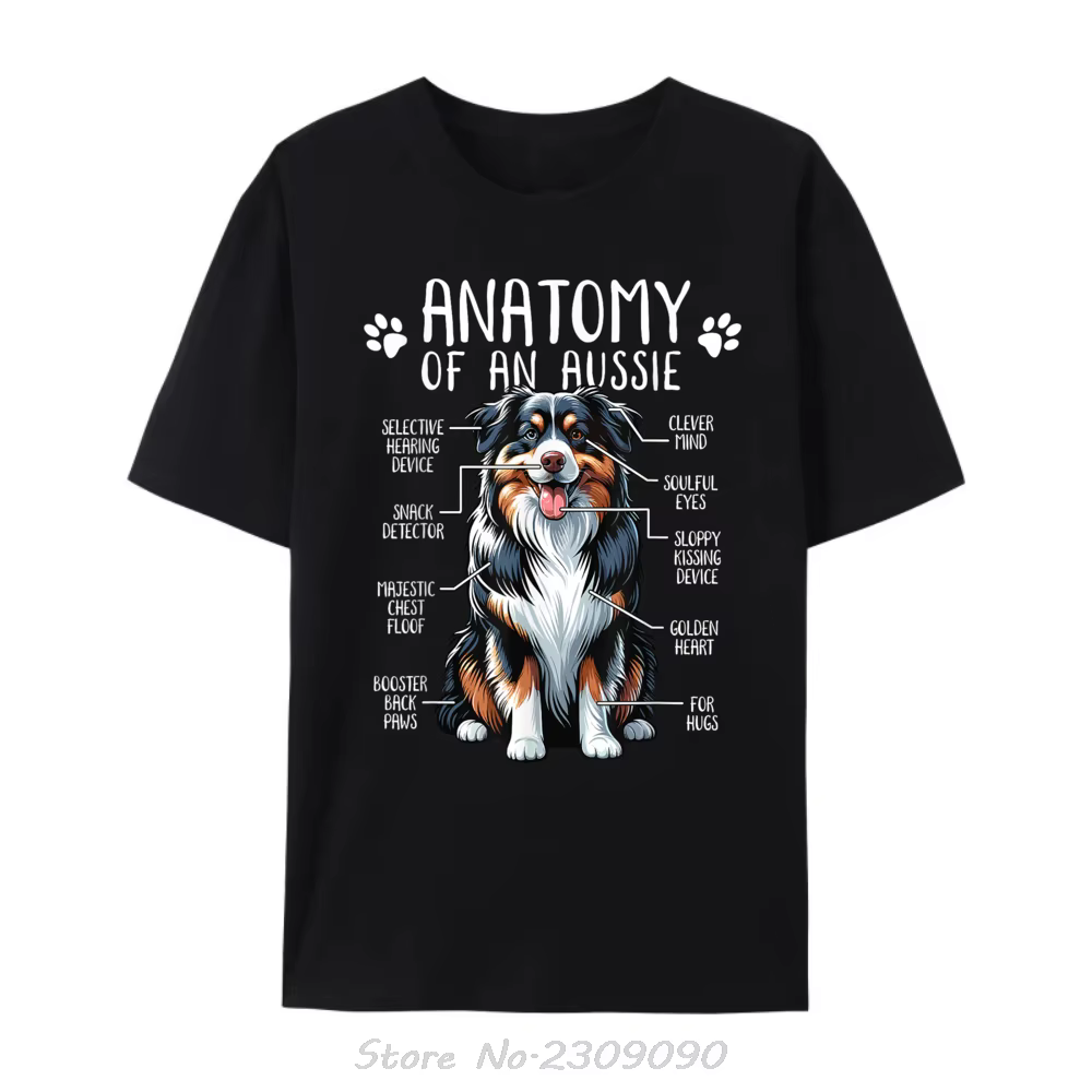 Anatomie drôle berger australien amoureux des chiens propriétaire australien concepteur T-shirt homm
