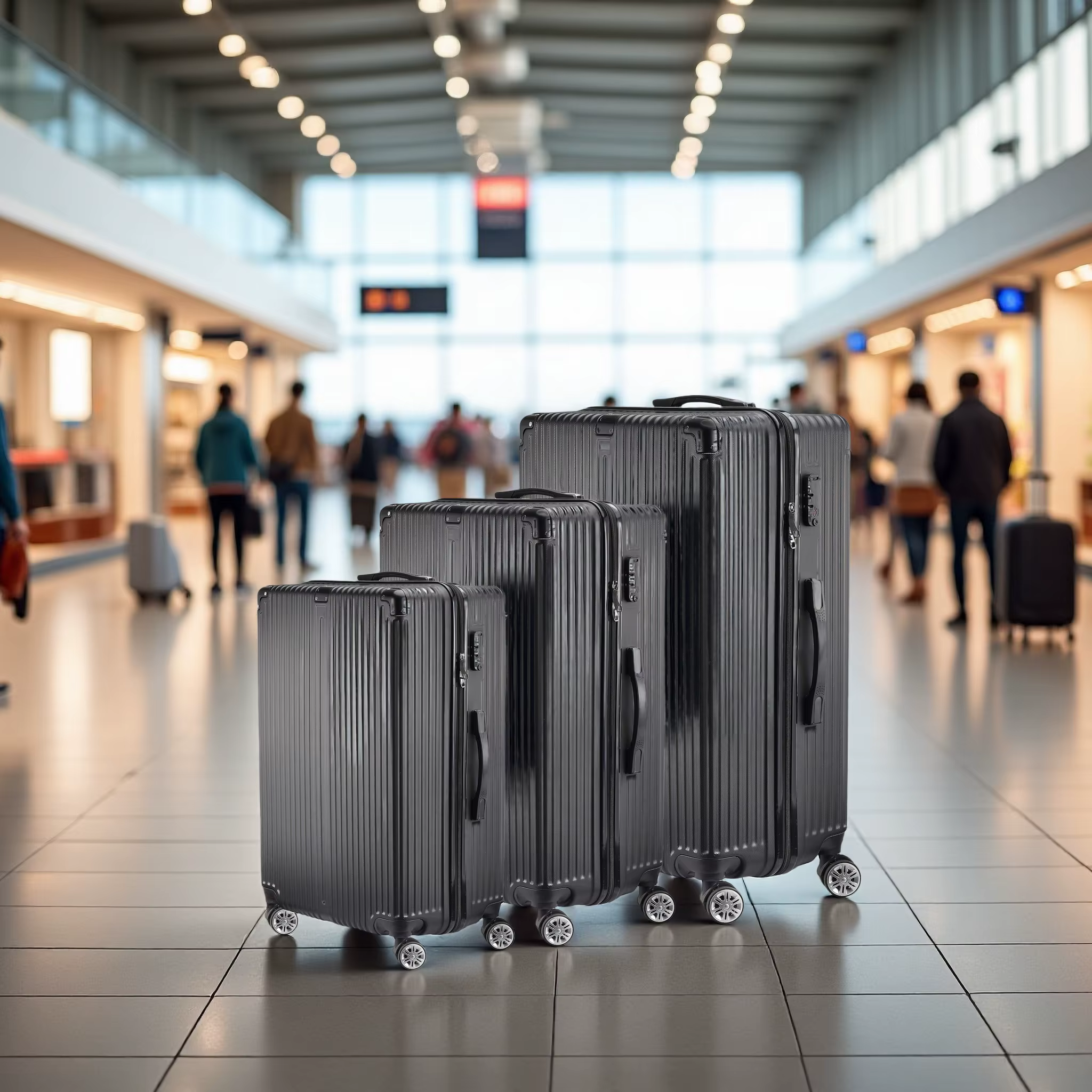 Ensemble de valises Anajqaqia 3 pièces, valise en ABS avec roulettes 360° ° Roues pivotantes et po