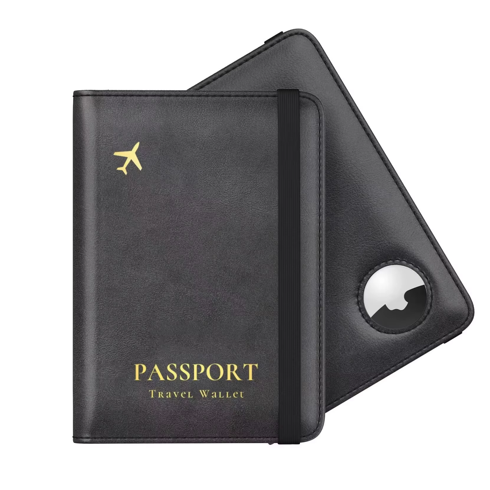 Protège-passeport Familial de Luxe avec Emplacement pour Airtag, Portefeuille de Voyage Design, Port