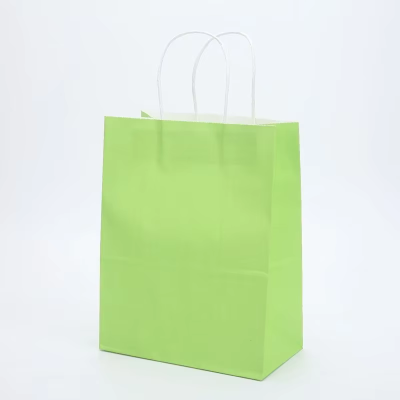 20/50pcs bricolage multifonction sac en papier de couleur douce avec poignées sac cadeau de Festival