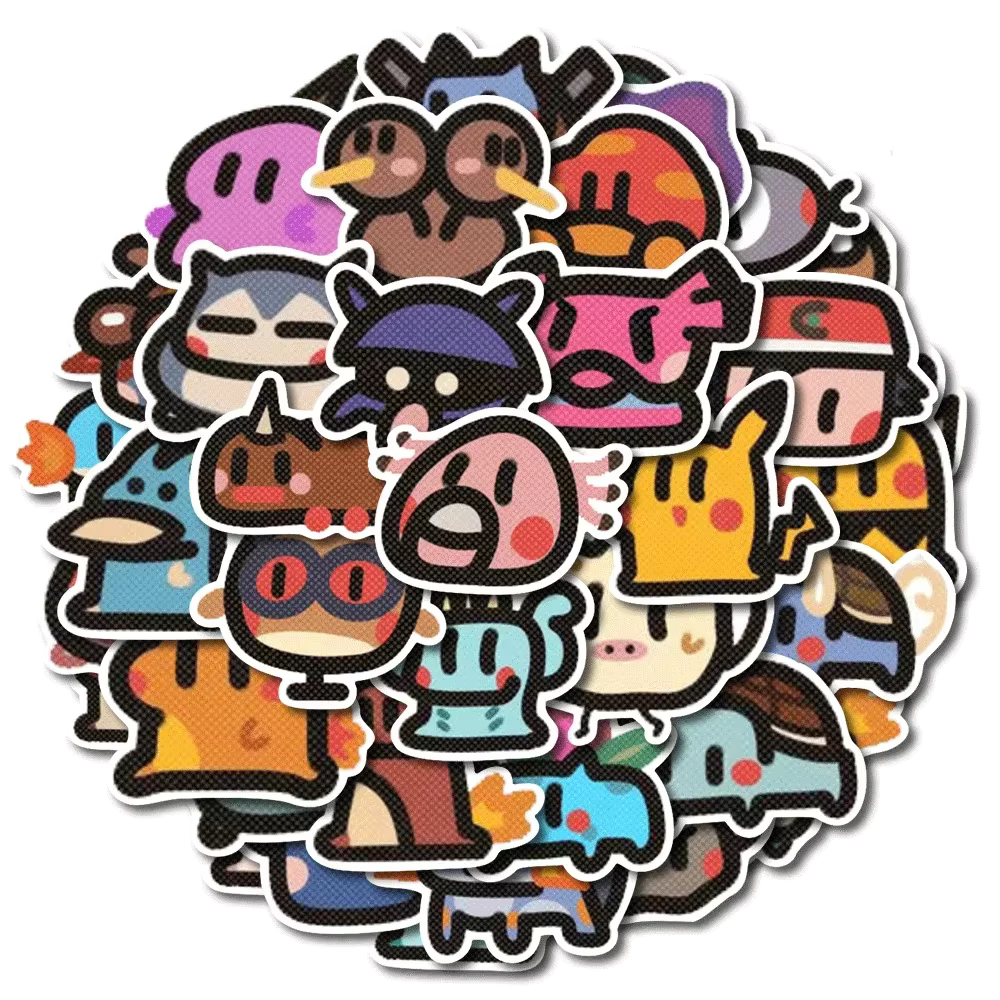 100 pièces Pokemon Kawaii autocollants vieille école autocollant Charmander Pikachu Psycanard artist