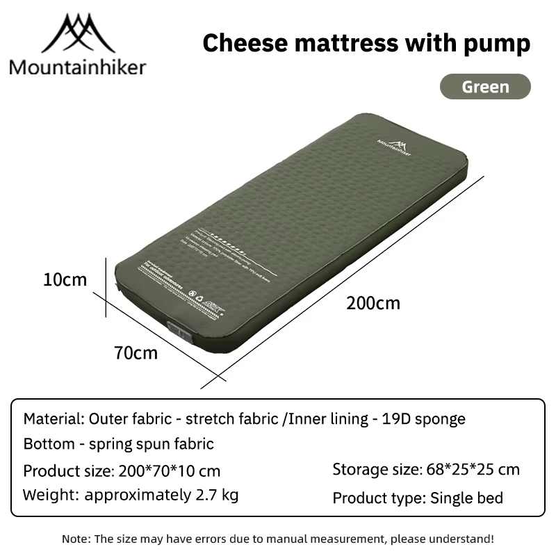 Matelas gonflable MOUNTAINHIKER édition améliorée 10 cm avec sac de rangement, pour la famille, la p