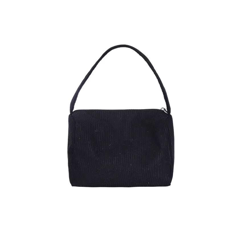 Sac carré compact à porter à la main, sac bandoulière, sac baguette rétro en velours côtelé tendance