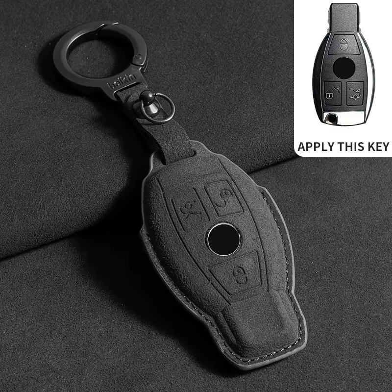 Étui en cuir pour clé de voiture Mercedes Benz A C E S G R Class GLS GLA GLK GLC CLS CLA AMG W204 W2