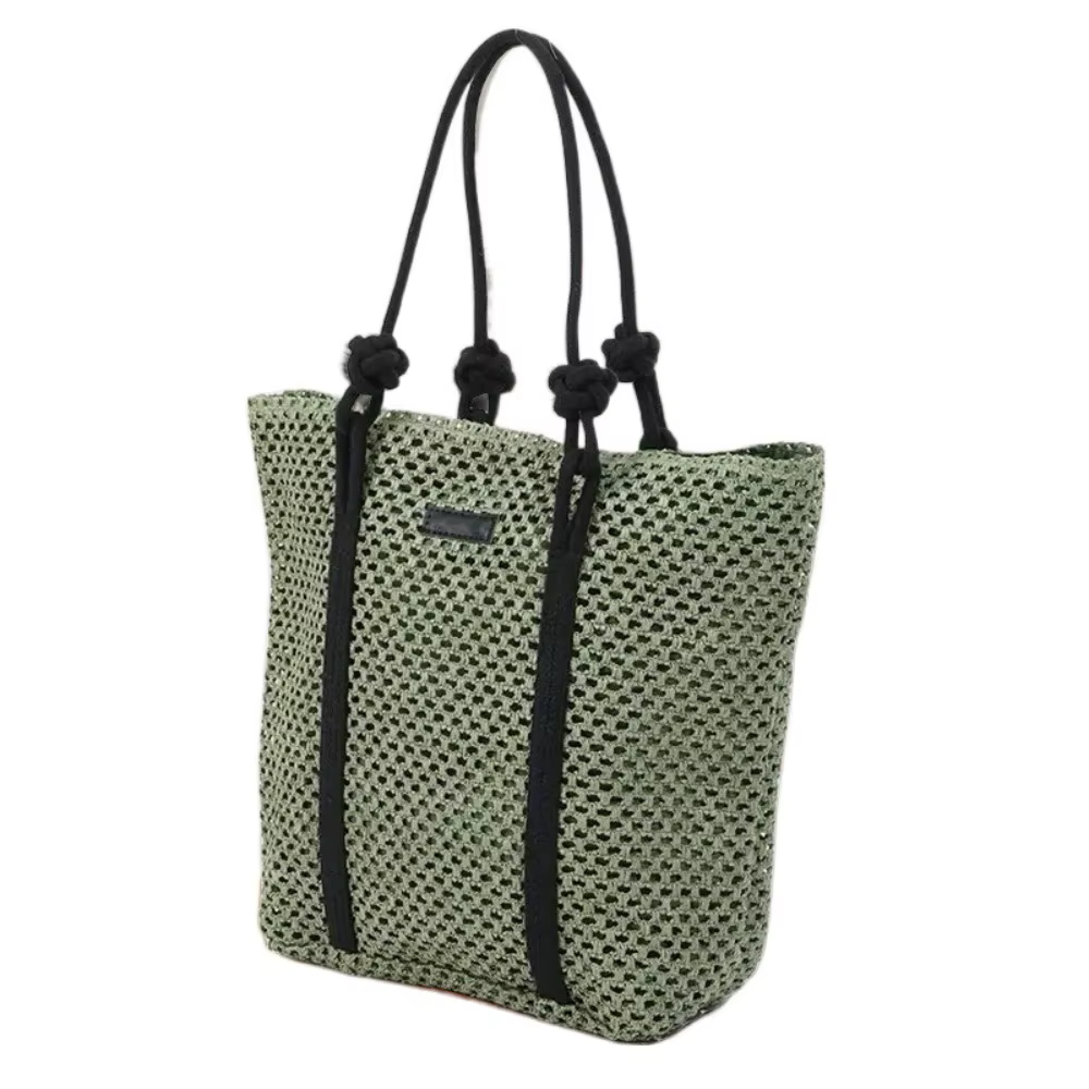 Sacs en paille tressés faits à la main, grande capacité, fermeture éclair, sacs de plage, sacs à mai