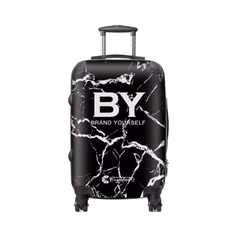 Valise à rayures classiques personnalisée : sac trolley monogramme personnalisé avec roulettes