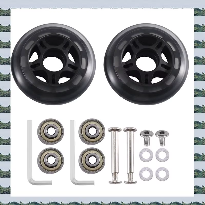 ABQR 80Mm X 24Mm roues à bagages roulements en acier au carbone roues pour valise patin 1 paire