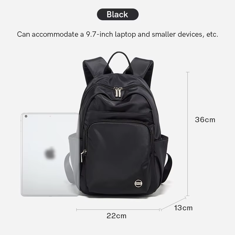 Sac à dos en nylon imperméable pour femme, grande capacité, sac d'école léger, sacs initiés, sacs po