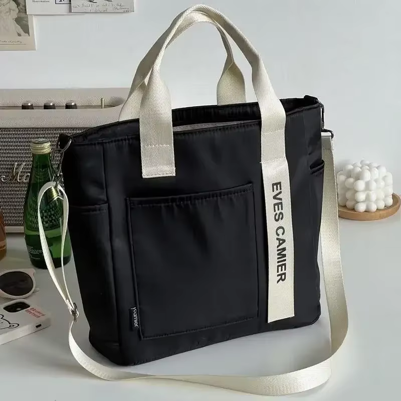 Nouveau Casual Fourre Tout Grande Capacité Sac À Bandoulière En Nylon Étanche Toile Sac À Main Simpl