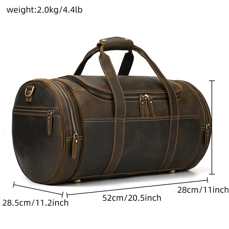 MAHEU-Grand Sac de Voyage en Cuir group pour Homme, Bagage de Style Vintage, Accessoire de -du-- end
