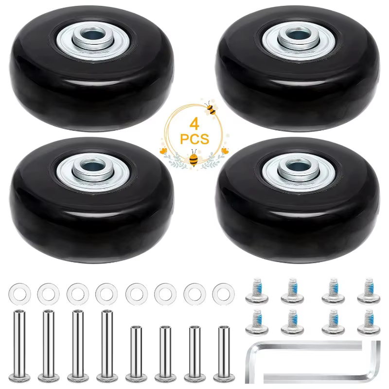 4 roues de remplacement pour valise 50x18mm, kit de réparation de roues de valise en caoutchouc, rou