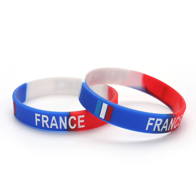 Bracelet en silicone gravé France Feel pour hommes et femmes, bracelet en caoutchouc de sport, fête 