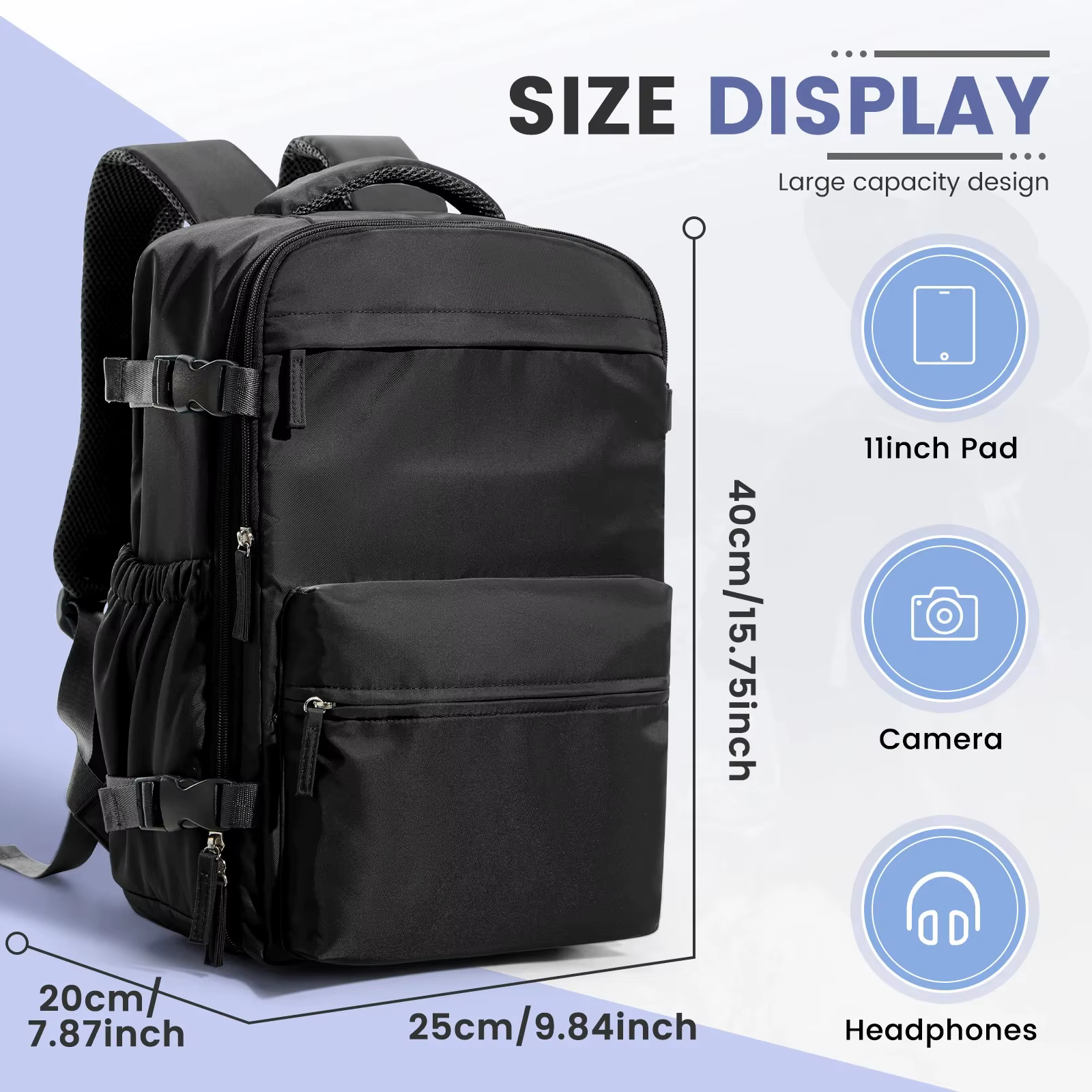 Sac de cabine Ryanair 40x20x25, sac à dos de compression sous vide pour homme, bagage à main, sac à