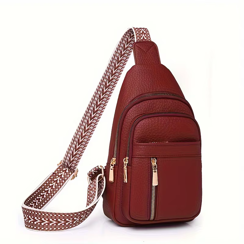 Sac à Bandoulière Rétro Chic en Cuir PU Souple, Multifonctionnel, Plusieurs Poches à Fermeture Éclai
