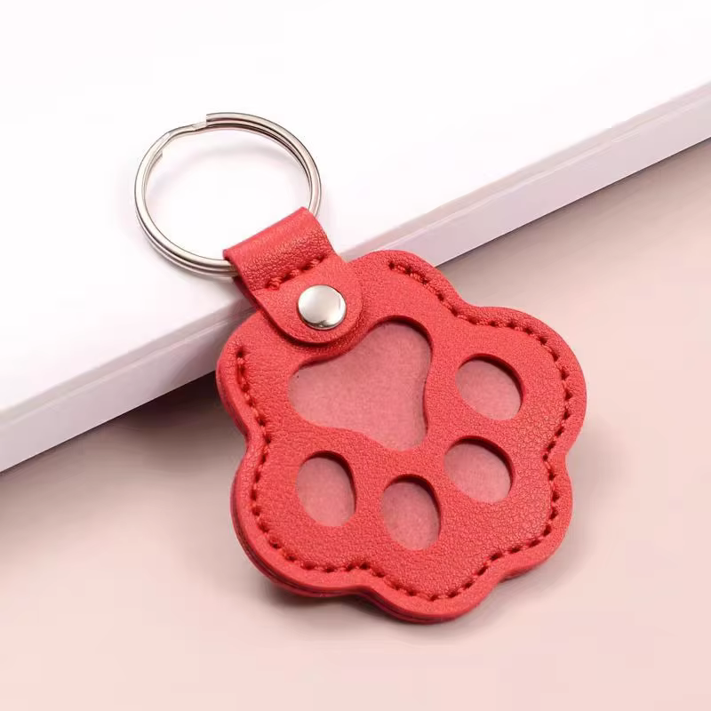 Porte-clés collecteur de poils de chien en cuir, pendentif commémoratif pour animaux de compagnie, b