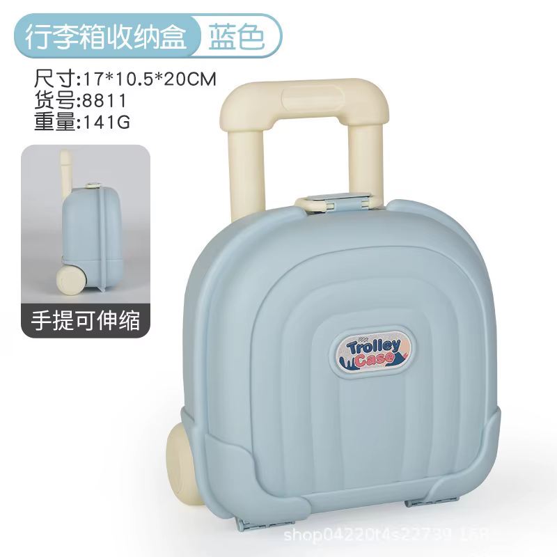 Valise Enfant Extensible Adorable en Plastique à Motifs de Dessins Animés, avec Poignée Rétractable,