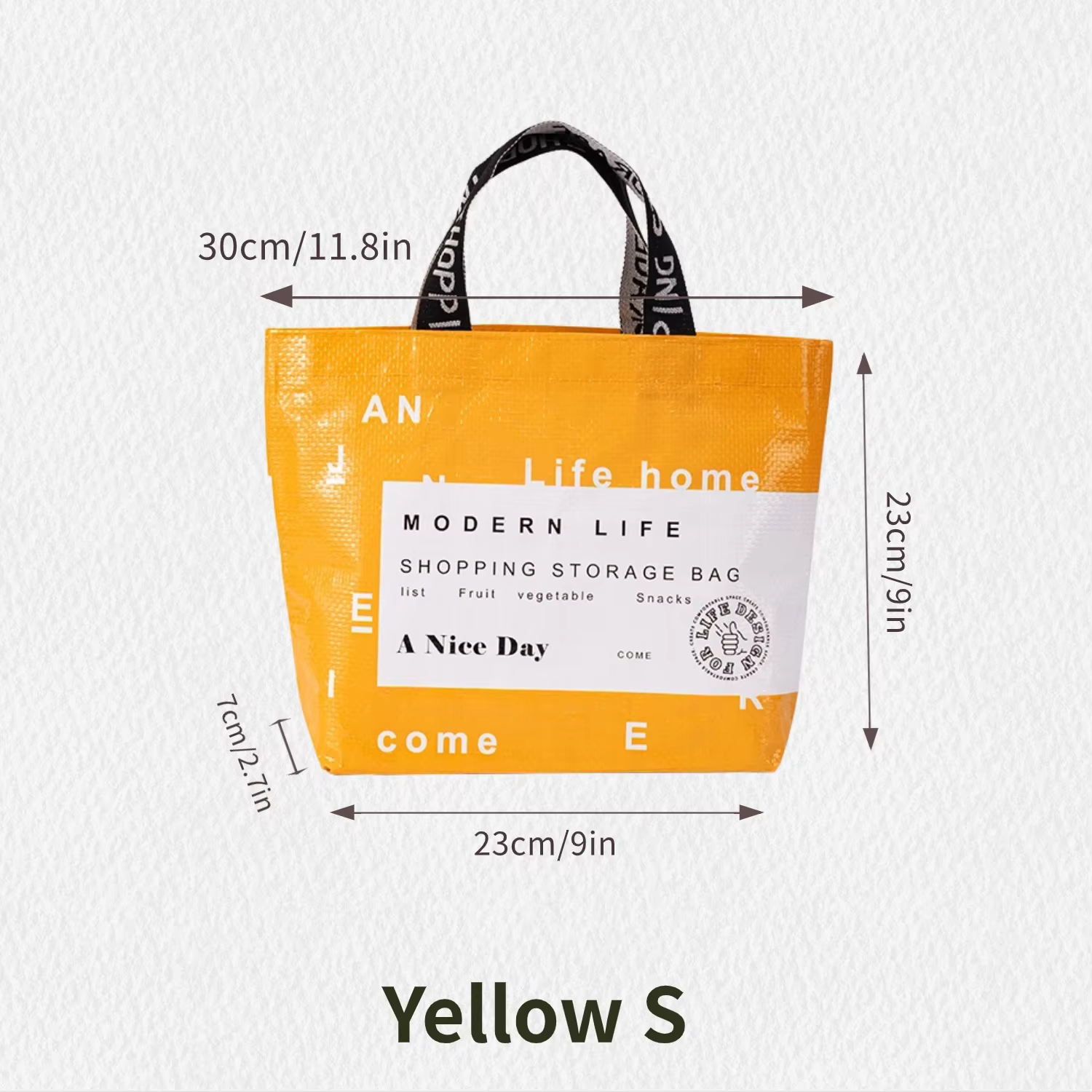 Sac de courses en PP tissé, grande capacité, imperméable, à bandoulière, portable, pour supermarché,