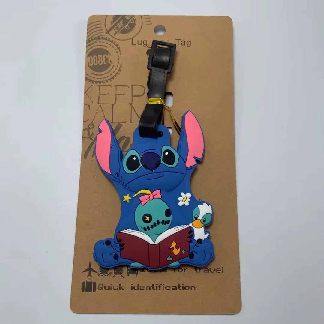 Étiquettes de bagage Anime Stitch Chopper tendance, pendentifs en gel de silice de dessin animé, acc