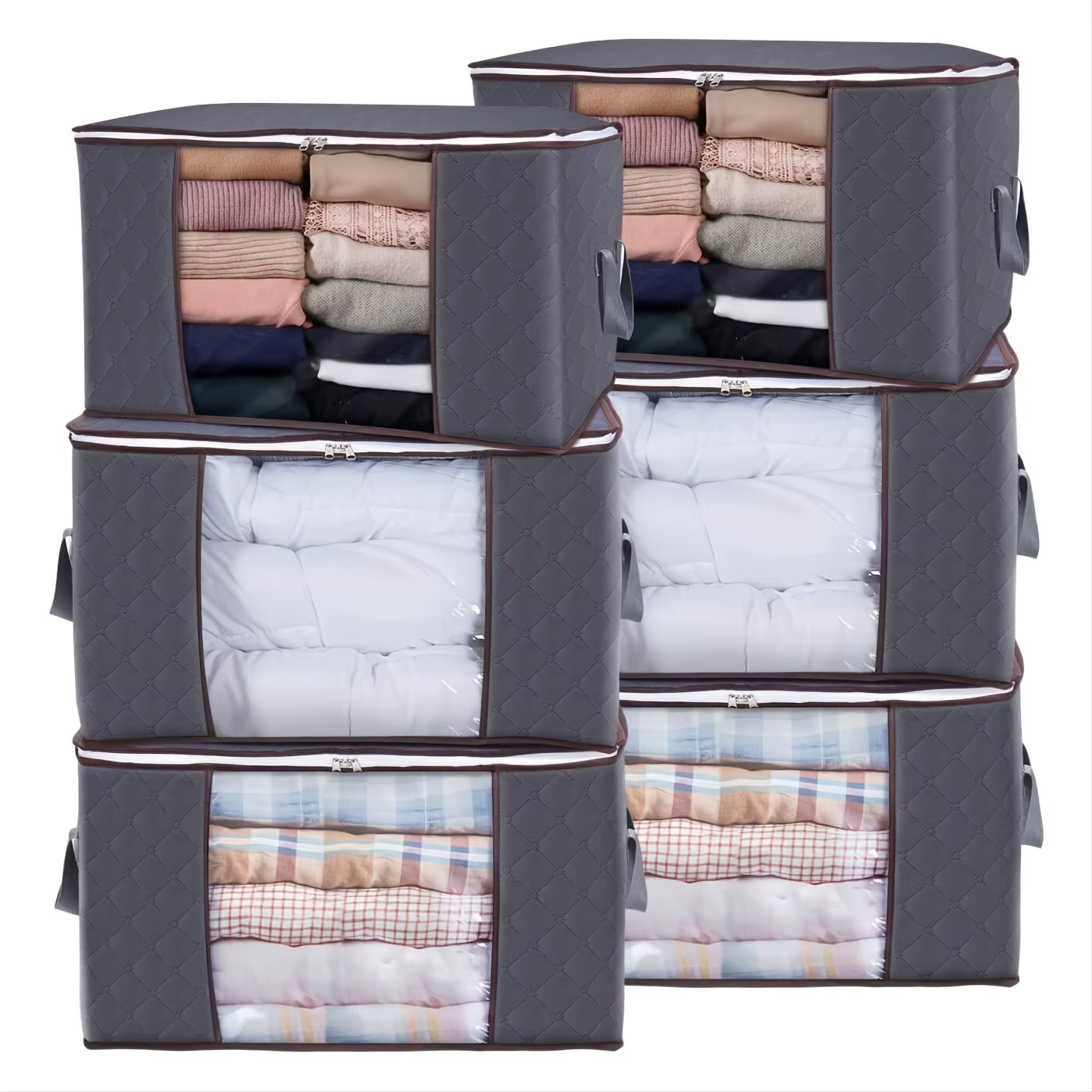 Sac de Rangement pour Vêtements de Grande Capacité, avec Poignée Renforcée, pour Couverture, Couette
