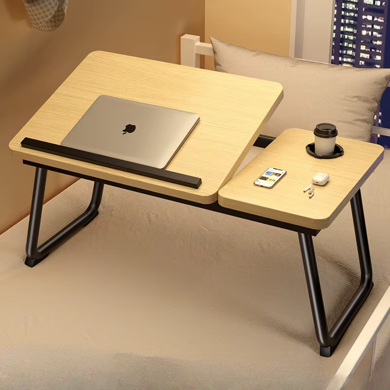 Bureau d'œuvre/étude au lit, réglable et pliable avec porte-gobelet, design ventilé, empêche la surc