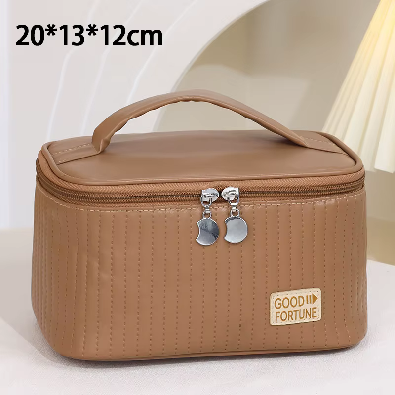 ✰ ✪ Grande trousse de toilette de voyage, organiseur de cosmétiques, sac fourre-tout en PU couleur u