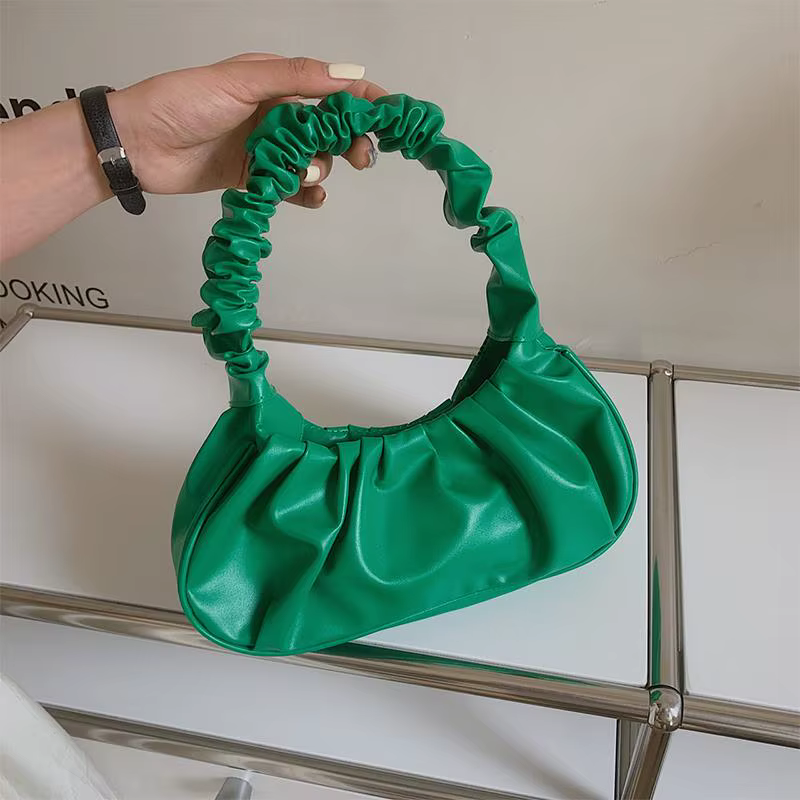 Sacs à main plissés d'été pour femmes, sacs nuage en PU, sacs de loisirs à porter à l'épaule ou sous