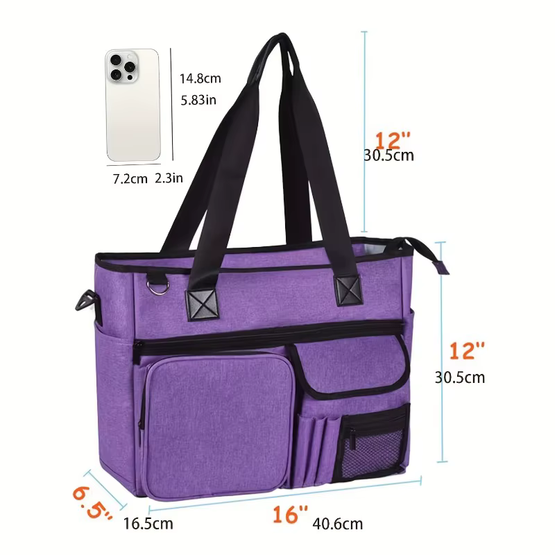 Sac fourre-tout professionnel, 1 pièce, compartiment pour ordinateur portable à poches multiples, ad