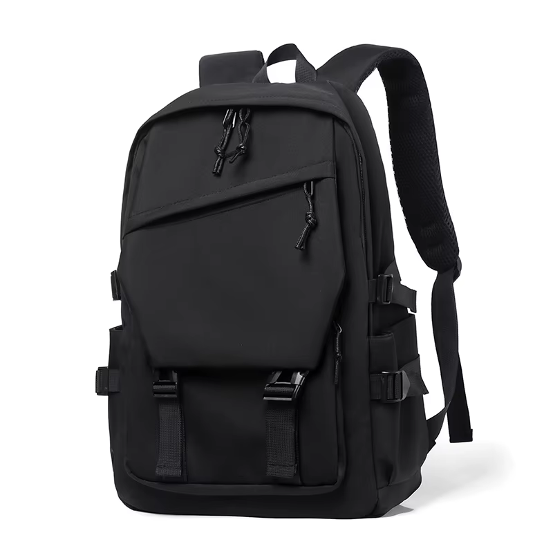 Sac à dos simple de couleur unie, sac à dos de voyage, espace de rangement spacieux, très adapté aux