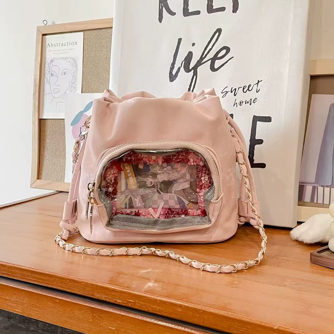 Sac à main pochette transparente Itabag sac à bandoulière sac à main cordon sac seau bandoulière rég