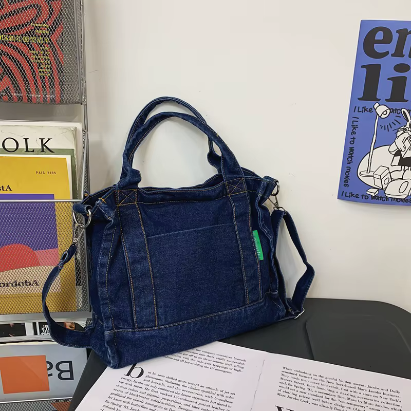 Fil Design Denim sacs à bandoulière pour femmes décontracté Portable collège filles livre fourre-tou