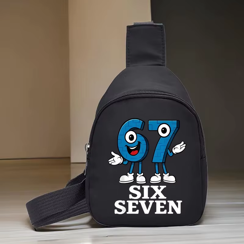 Sacs bandoulière messager pour fille et garçon, petits sacs à bandoulière imprimés Six Seven, sac à 