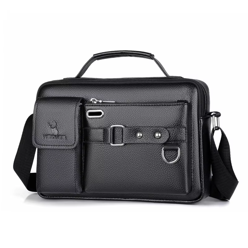 Sac à bandoulière d'affaires en cuir PU pour hommes – Sac à bandoulière élégant pour les déplacement
